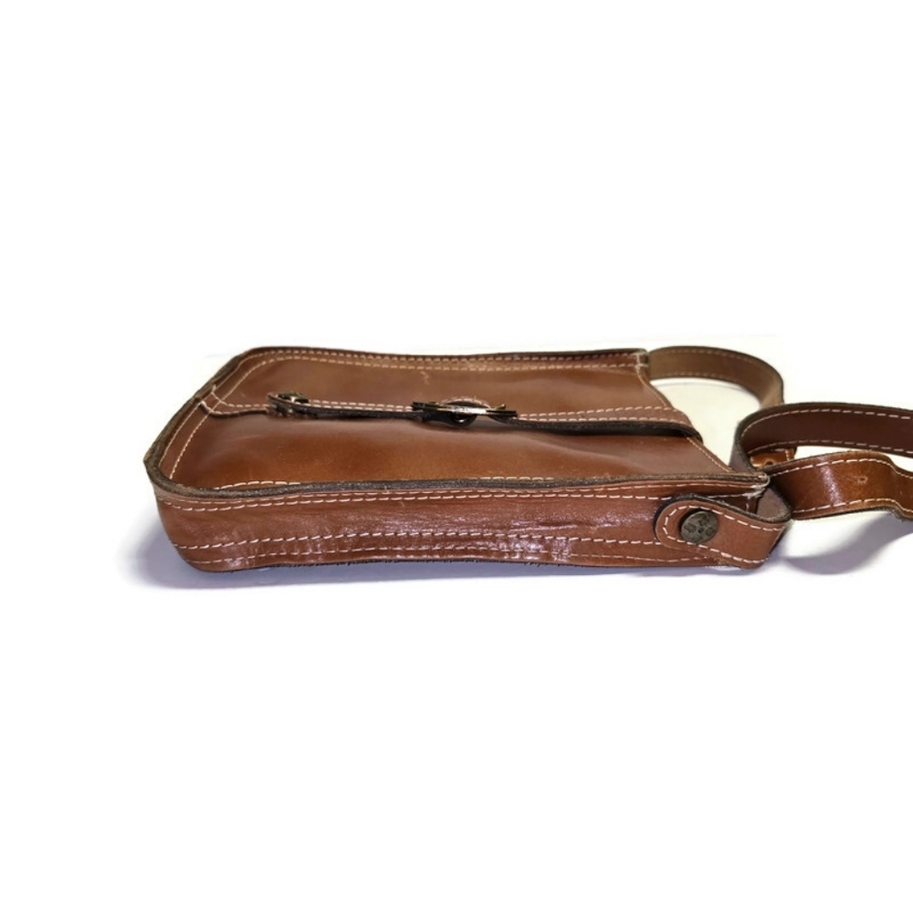 Patricia Nash Venezia Heritage Crossbody Purse Leather Bag Brown 9.5" X 8.5" - Picture 14 of 15